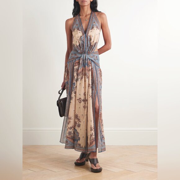 ZIMMERMANN Ascension open-back printed cotton-voile halterneck maxi dress - Picture 1 of 13